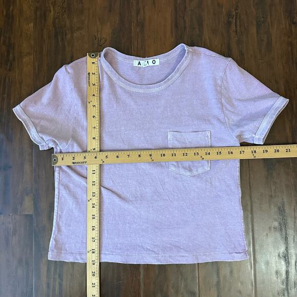 AMO Cropped T-Shirt Blush Pink Cotton Knit Short Sleeve Comfy Y2K - Picture 7 of 7